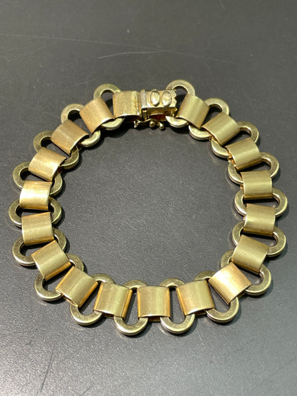 Vintage 14K Gold Sculptural Link Bracelet