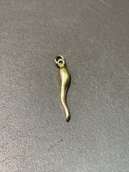 Vintage 14K Yellow Gold Horn Charm Pendant