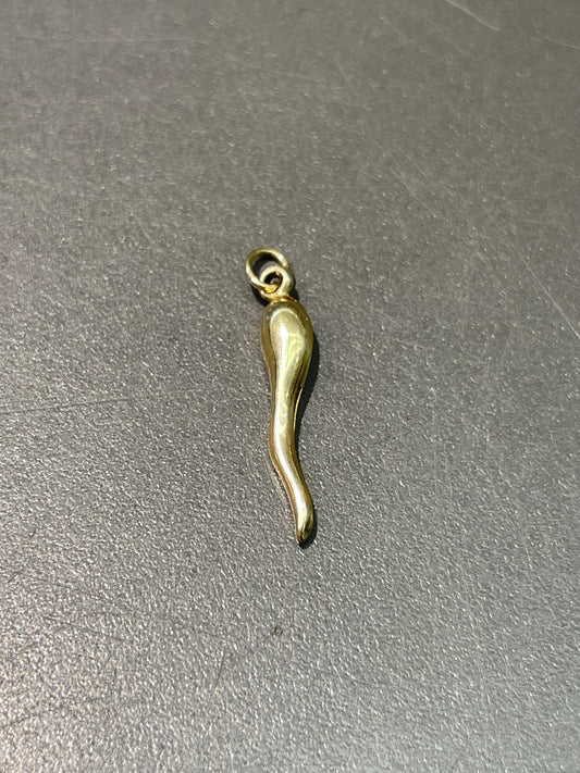 Vintage 14K Yellow Gold Horn Charm Pendant