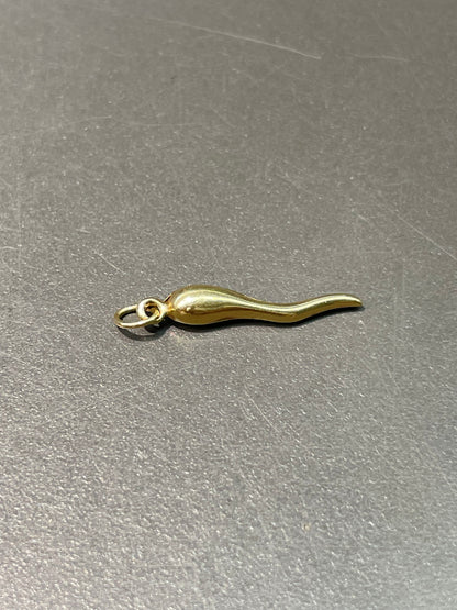 Vintage 14K Yellow Gold Horn Charm Pendant
