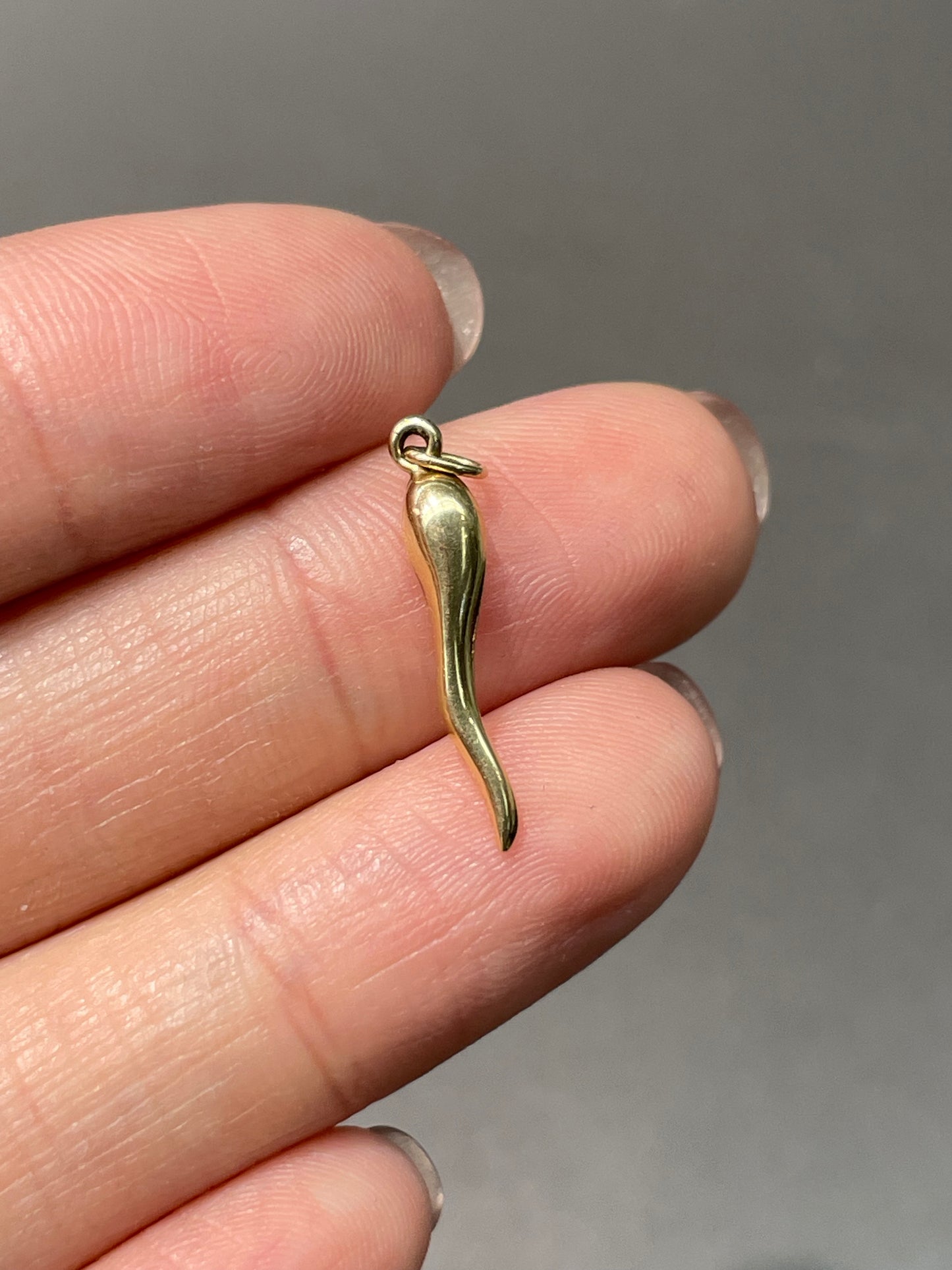 Vintage 14K Yellow Gold Horn Charm Pendant
