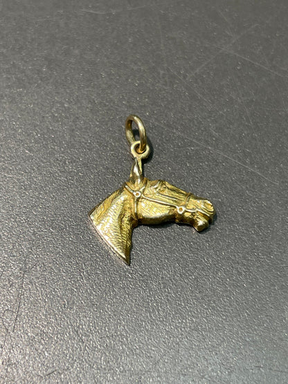 Vintage 14K Yellow Gold Horse Charm Pendant