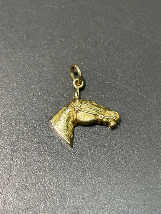 Vintage 14K Yellow Gold Horse Charm Pendant