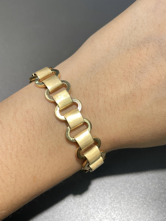 Vintage 14K Gold Sculptural Link Bracelet