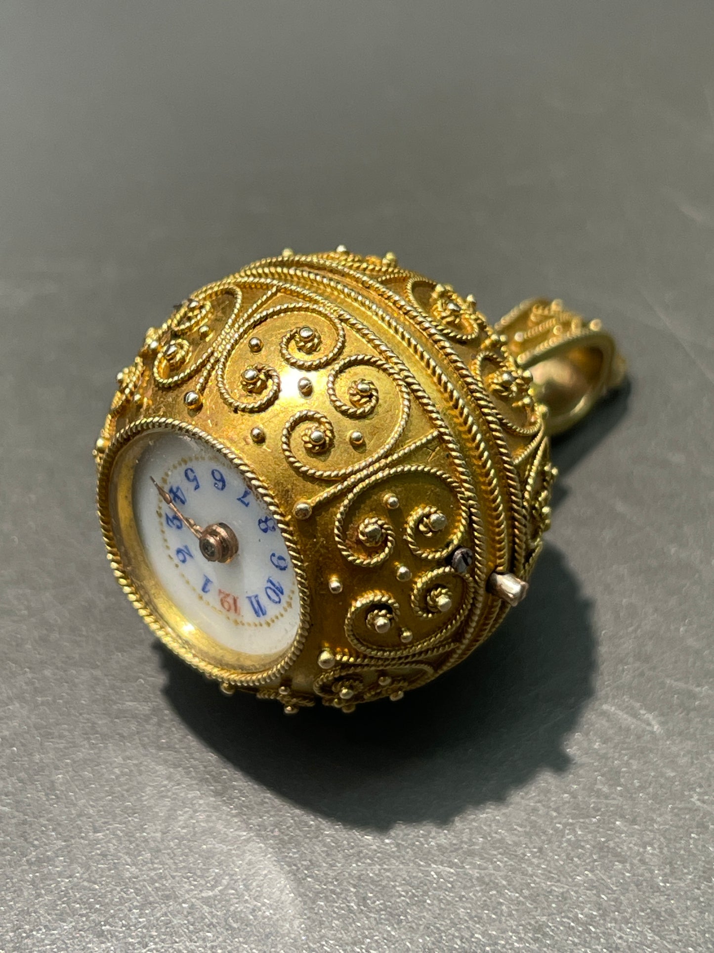 Victorian Etruscan 14K Gold Orb Pocket Watch