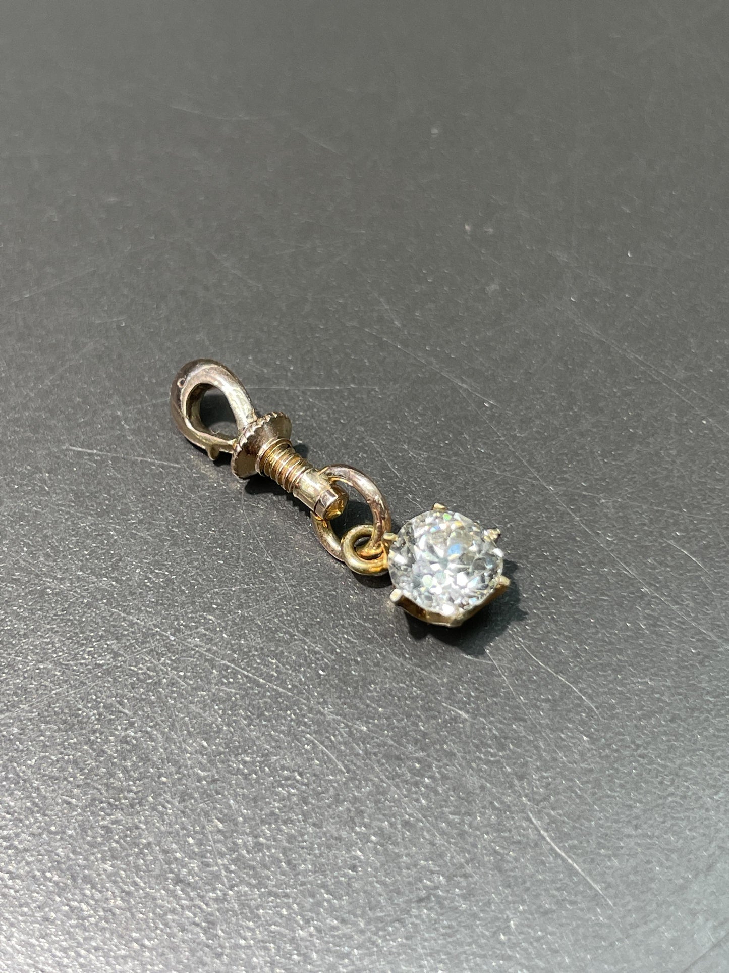 Vintage 14K Gold 0.81 CTW Old European Cut Diamond Charm Pendant