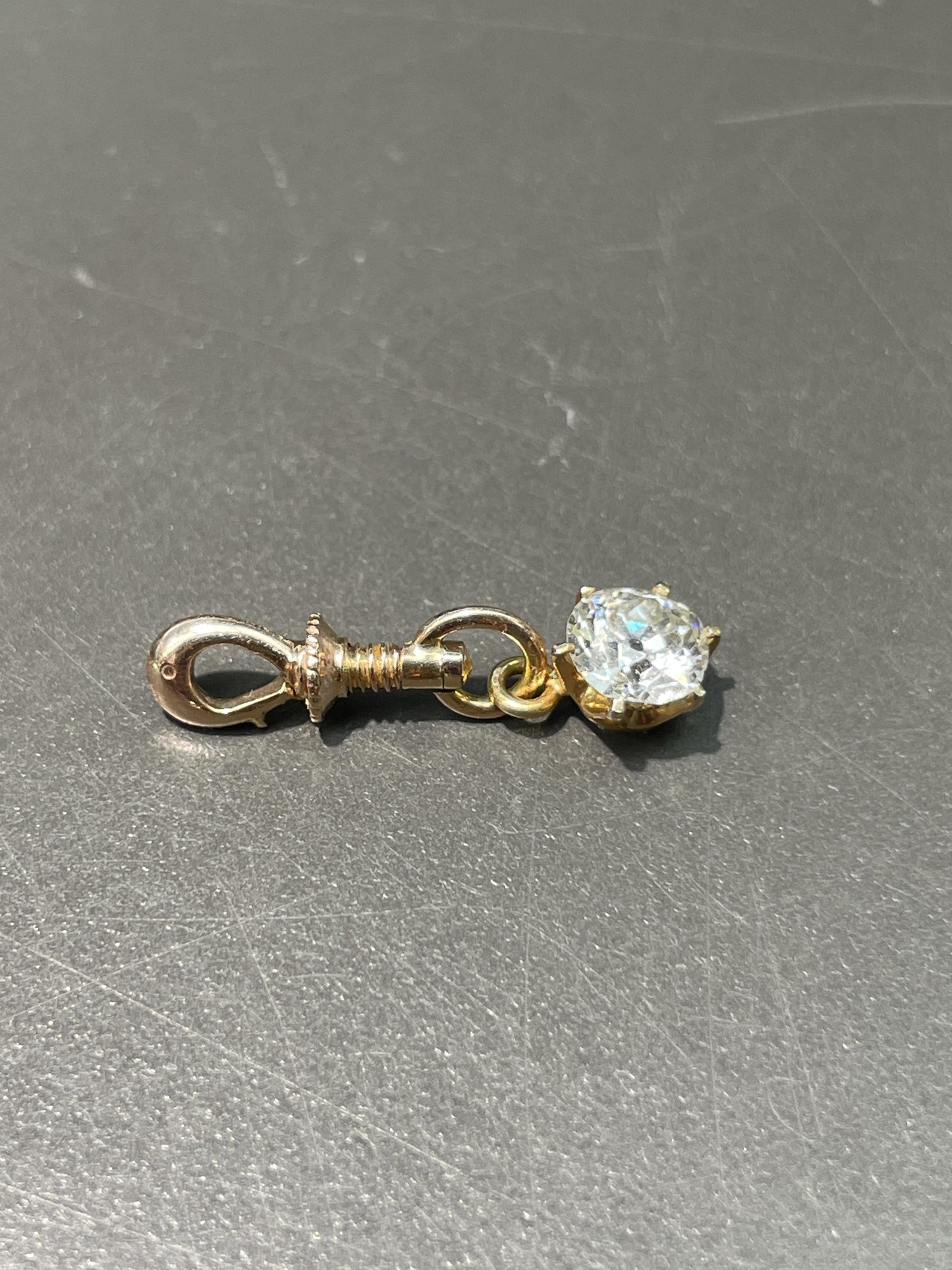 Vintage 14K Gold 0.81 CTW Old European Cut Diamond Charm Pendant