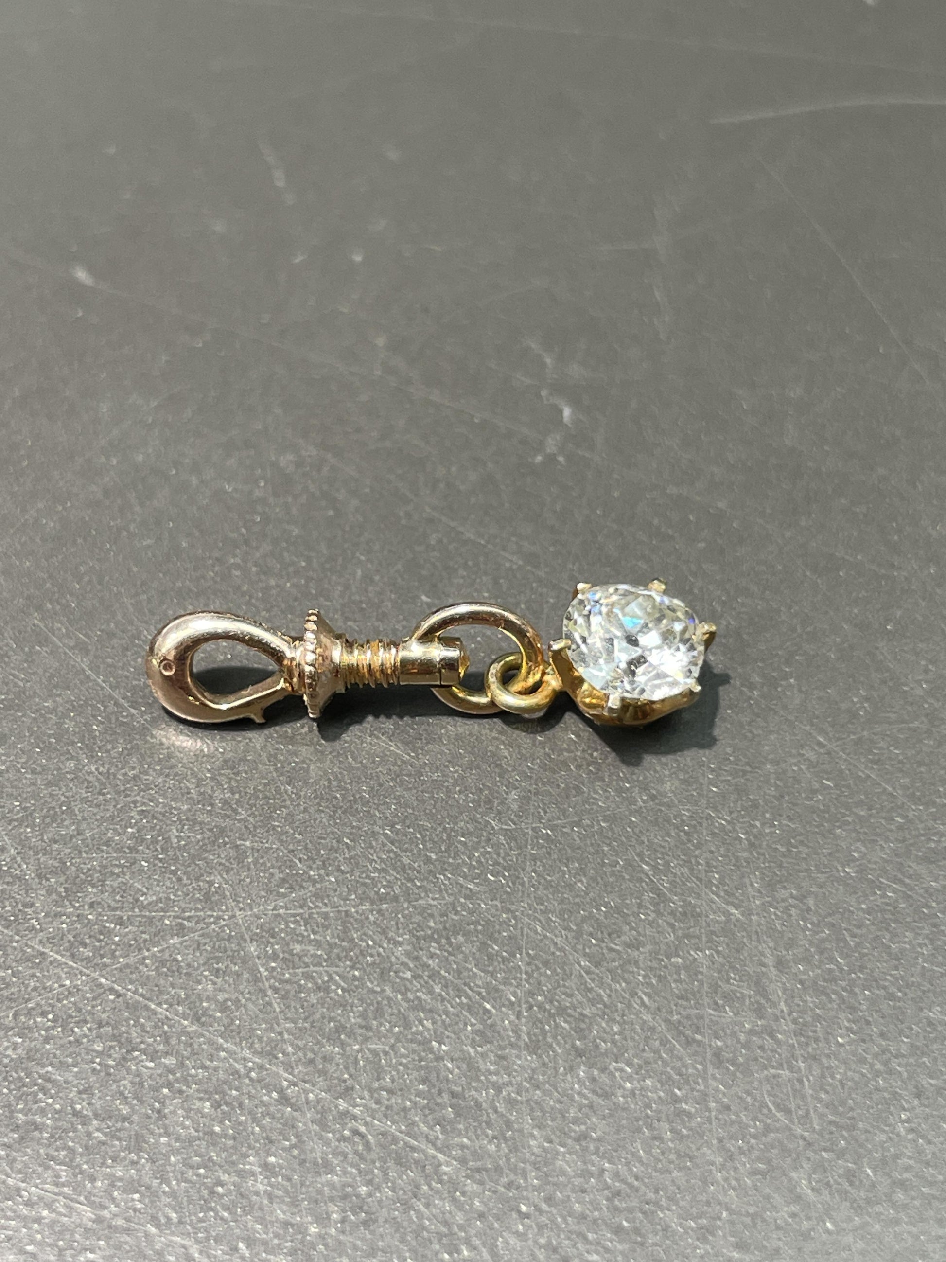 Vintage 14K Gold 0.81 CTW Old European Cut Diamond Charm Pendant