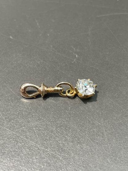 Vintage 14K Gold 0.81 CTW Old European Cut Diamond Charm Pendant