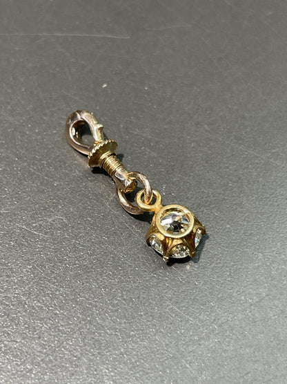 Vintage 14K Gold 0.81 CTW Old European Cut Diamond Charm Pendant