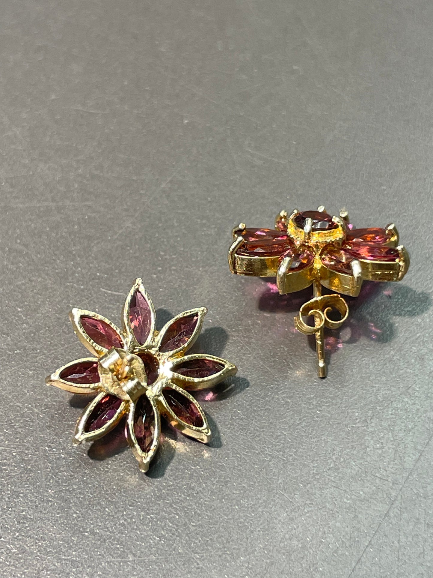 14K Yellow Gold 3.24 CTW Tourmaline Flower Cluster Earring