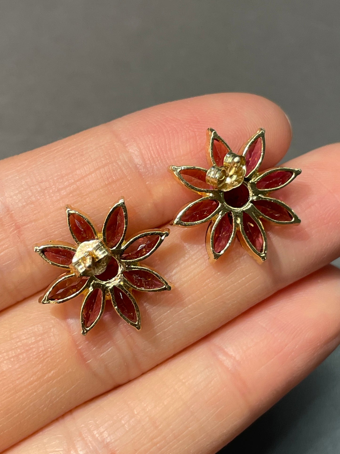 14K Yellow Gold 3.24 CTW Tourmaline Flower Cluster Earring