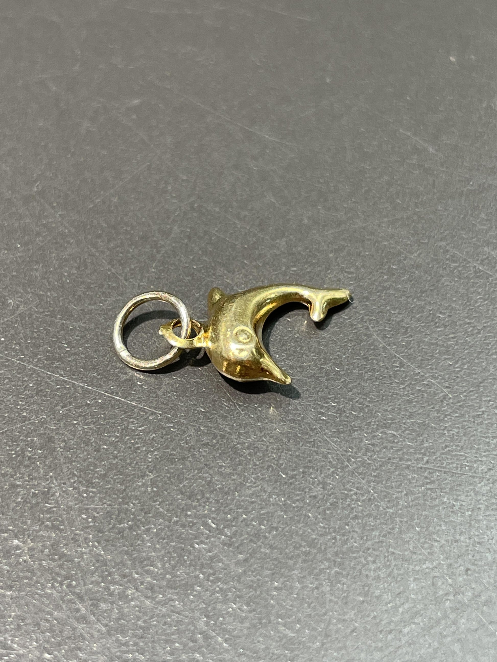 Vintage 14K Gold Miniature Dolphin Charm