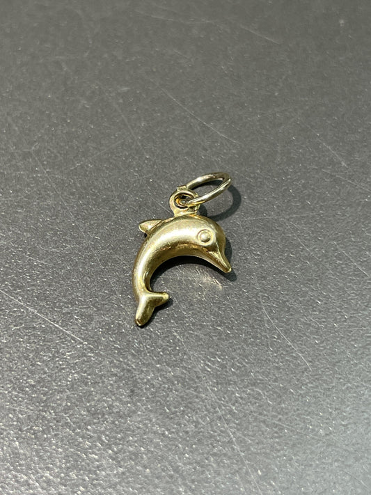 Vintage 14K Gold Miniature Dolphin Charm