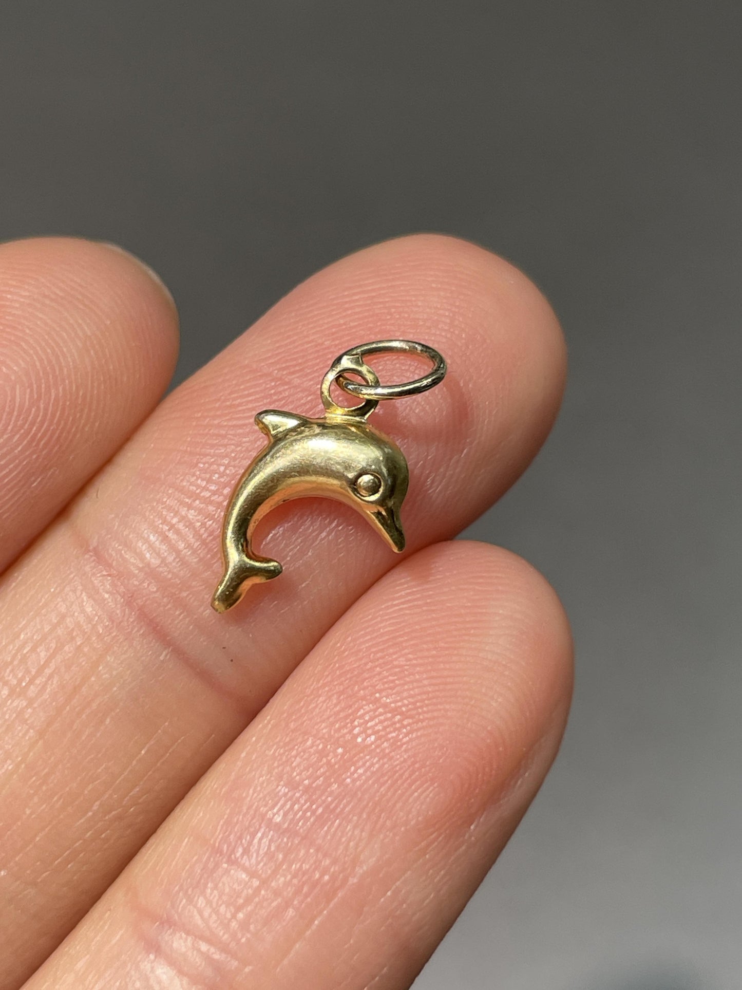 Vintage 14K Gold Miniature Dolphin Charm