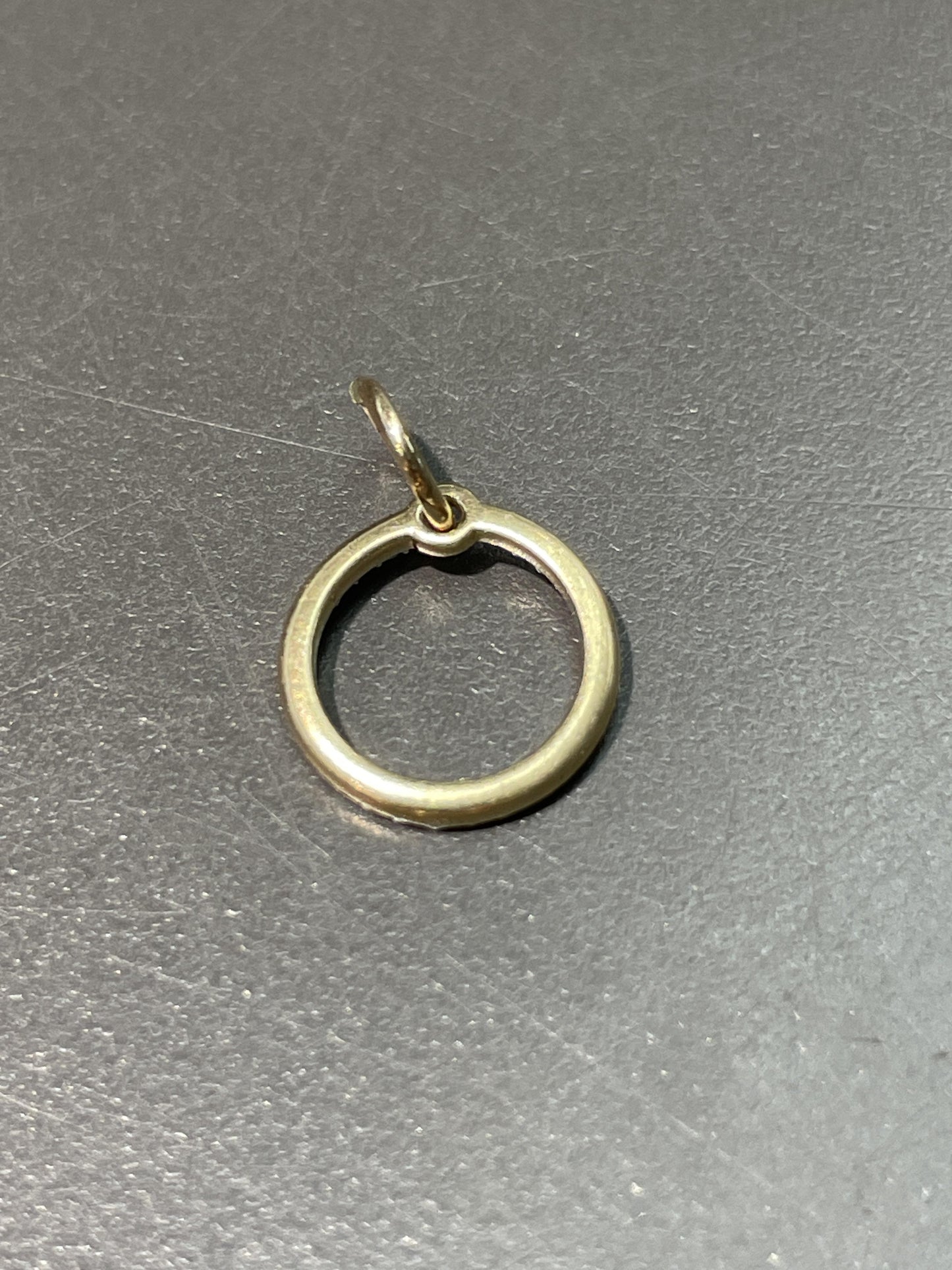 Vintage 14K Gold Diamond Open Circle Charm