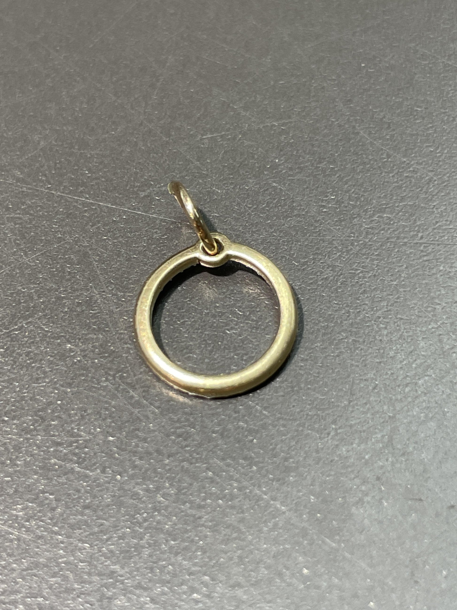 Vintage 14K Gold Diamond Open Circle Charm