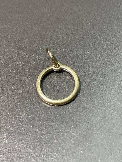 Vintage 14K Gold Diamond Open Circle Charm