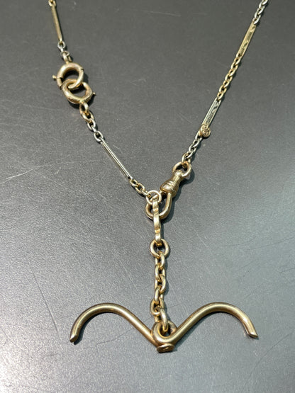 Vintage 14K Gold Two-Tone Albert Watch Chain Necklace