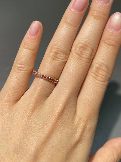 14K Gold Ruby Eternity Band Ring