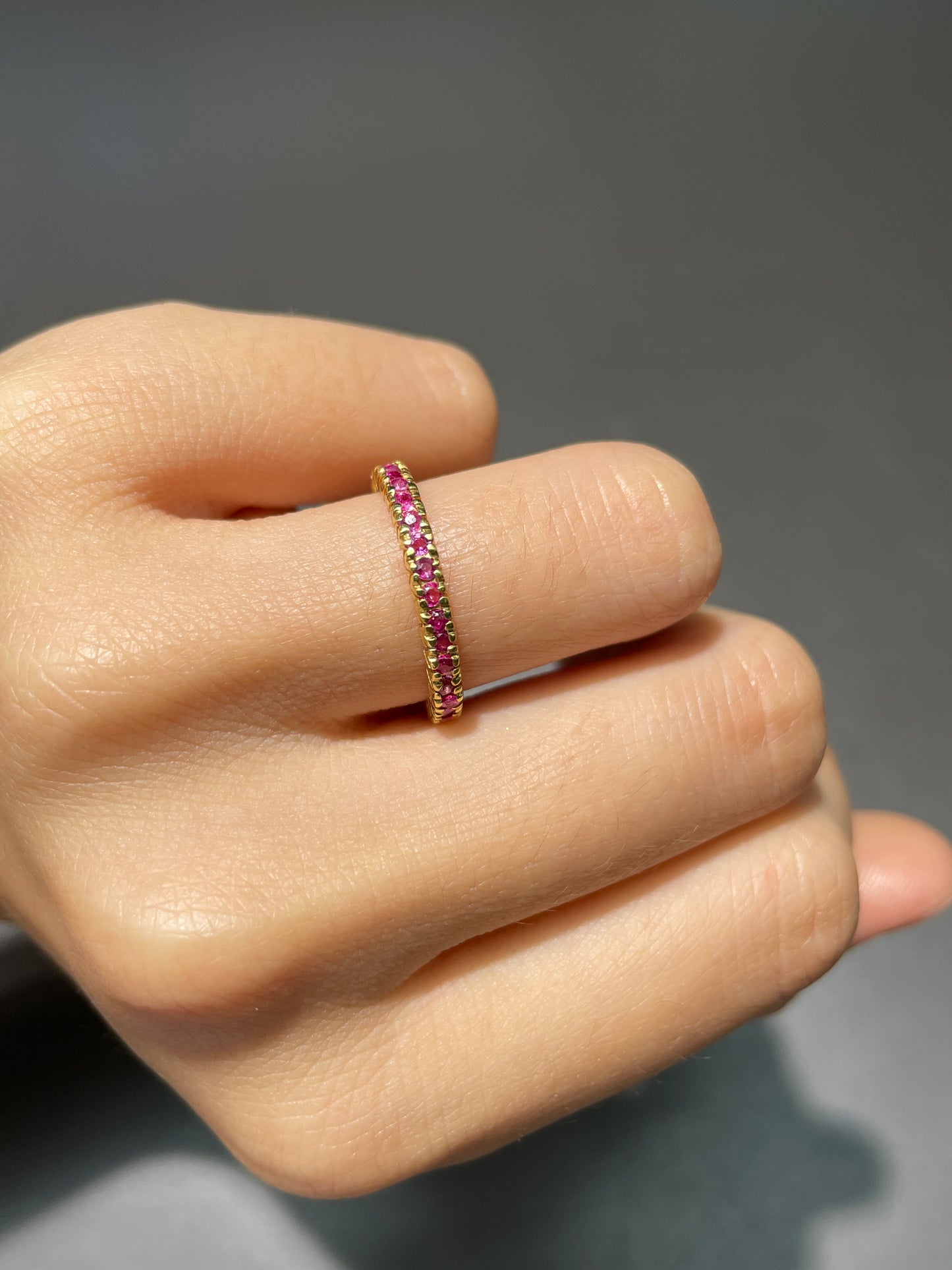 14K Gold Ruby Eternity Band Ring