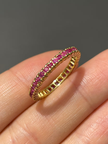 14K Gold Ruby Eternity Band Ring