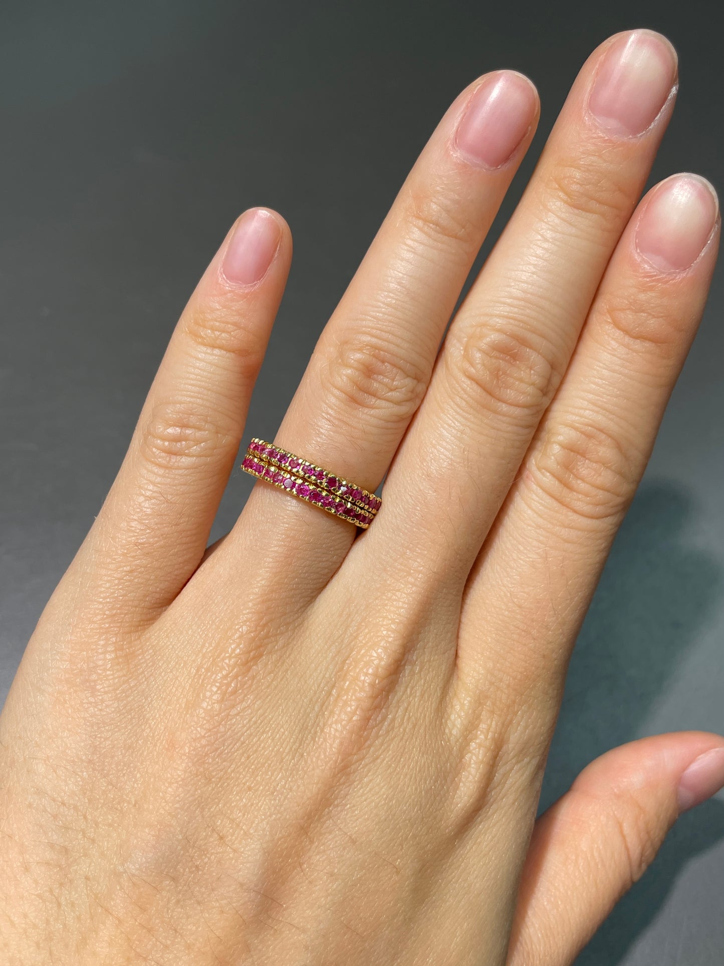 14K Gold Ruby Eternity Band Ring