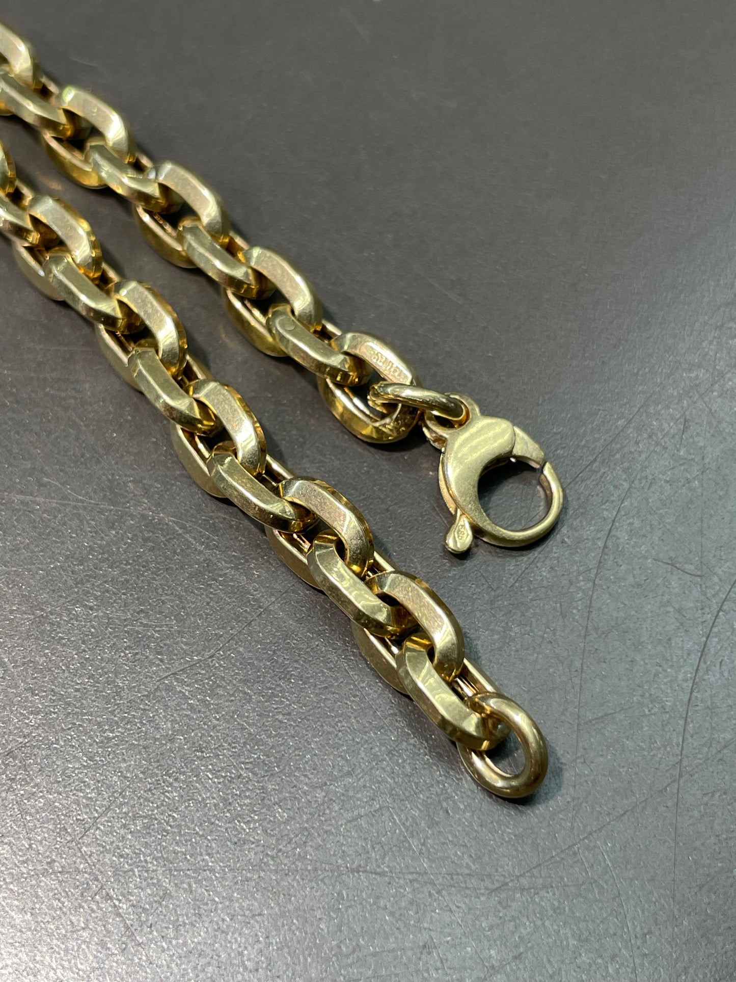 14K Yellow Gold Semi-Solid 6.5 mm Biker Link Chain Necklace 23.0 inch
