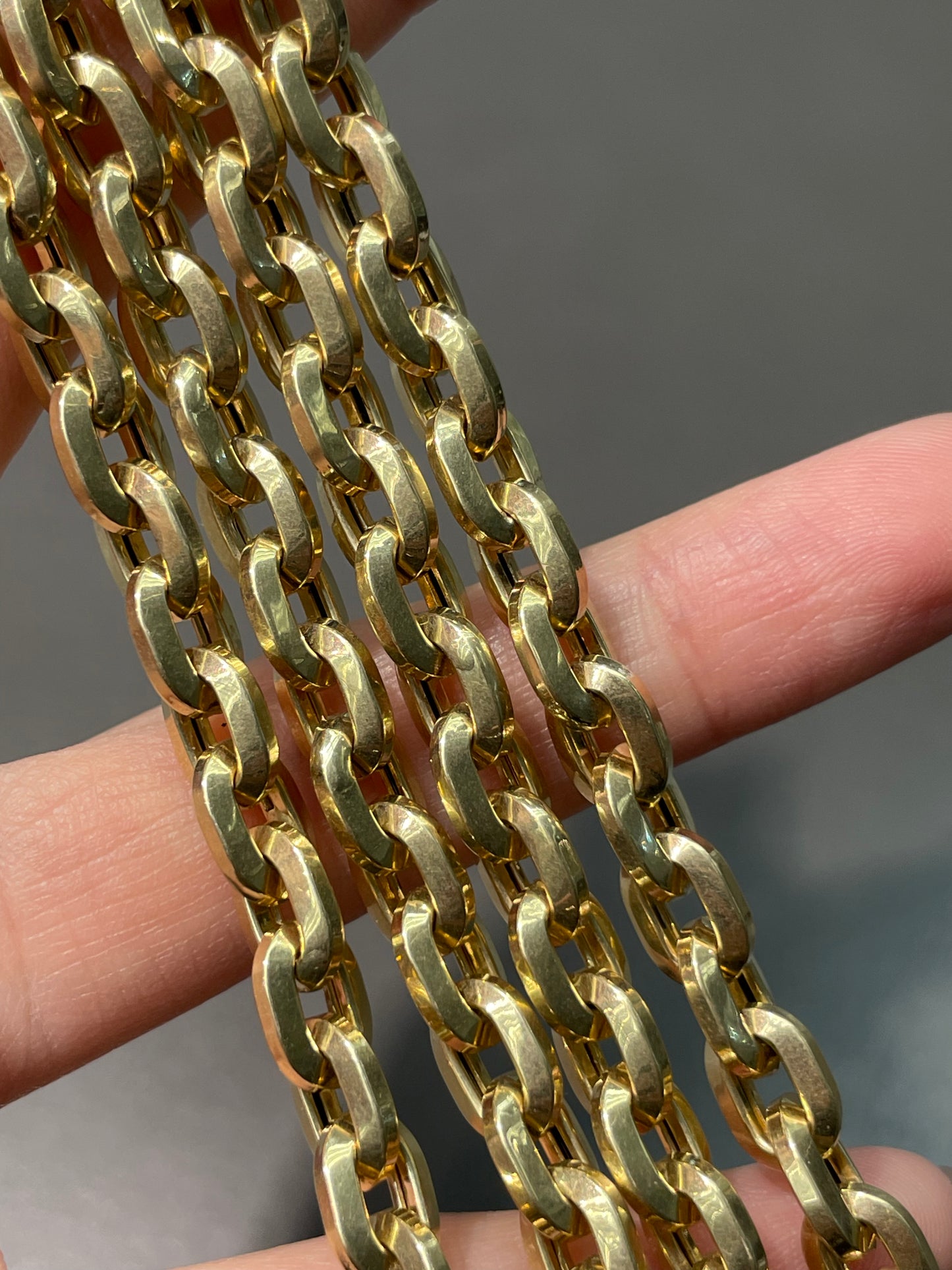 14K Yellow Gold Semi-Solid 6.5 mm Biker Link Chain Necklace 23.0 inch