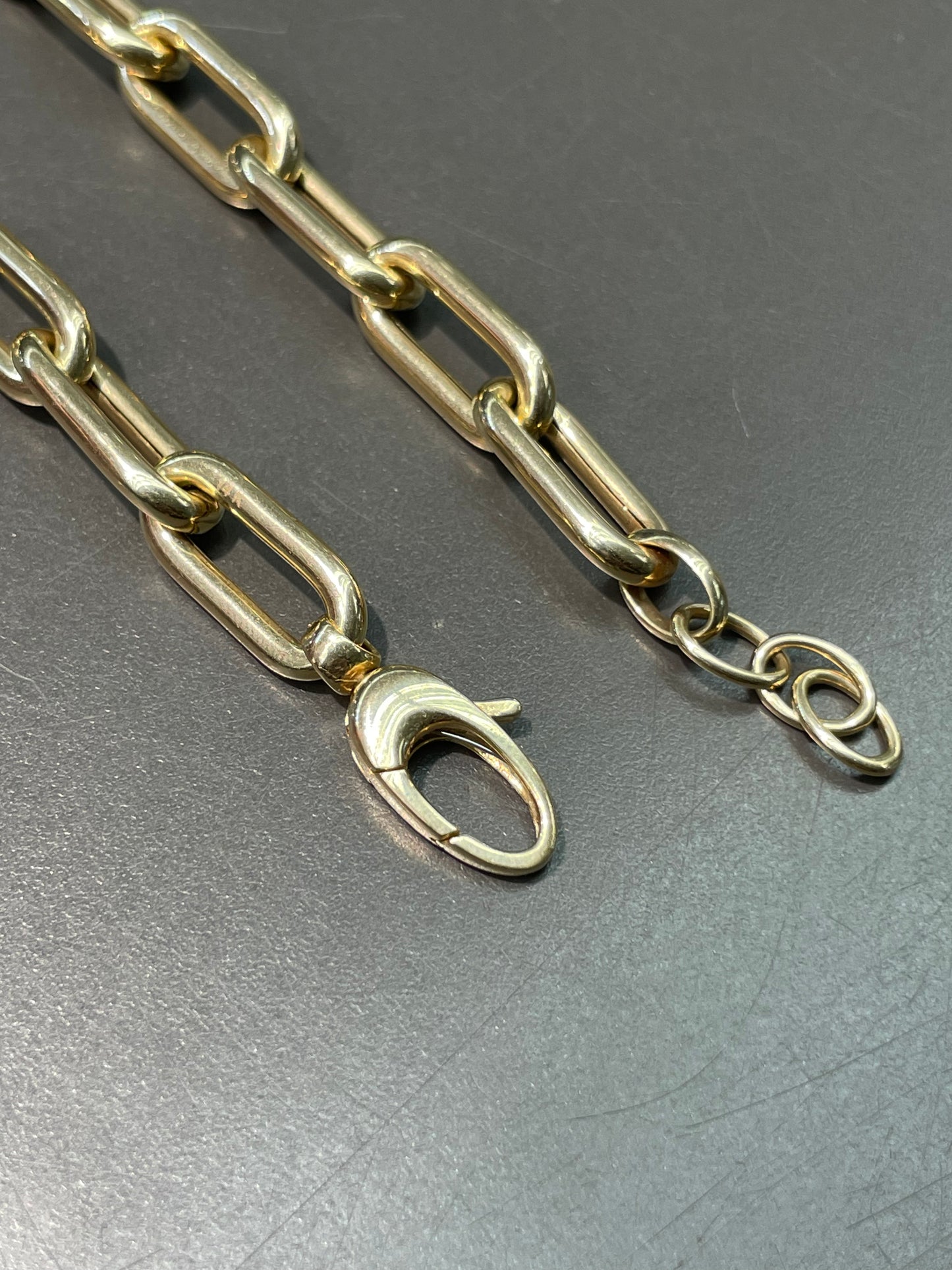 14K Yellow Gold Hollow 8.5 mm Puffy Paper Clip Link Chain Necklace 20.5 inch