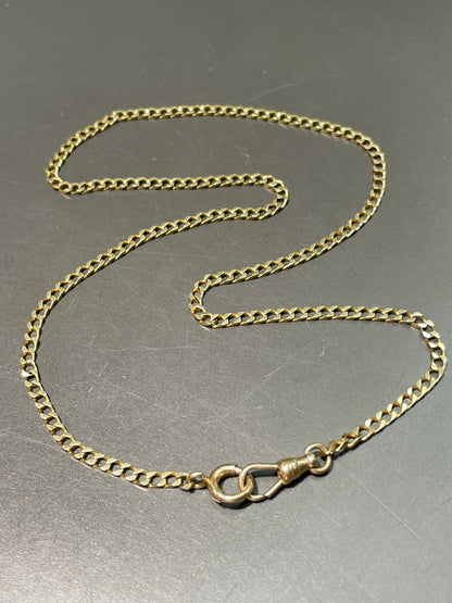 Vintage 14K Gold Curblink Watch Chain Necklace