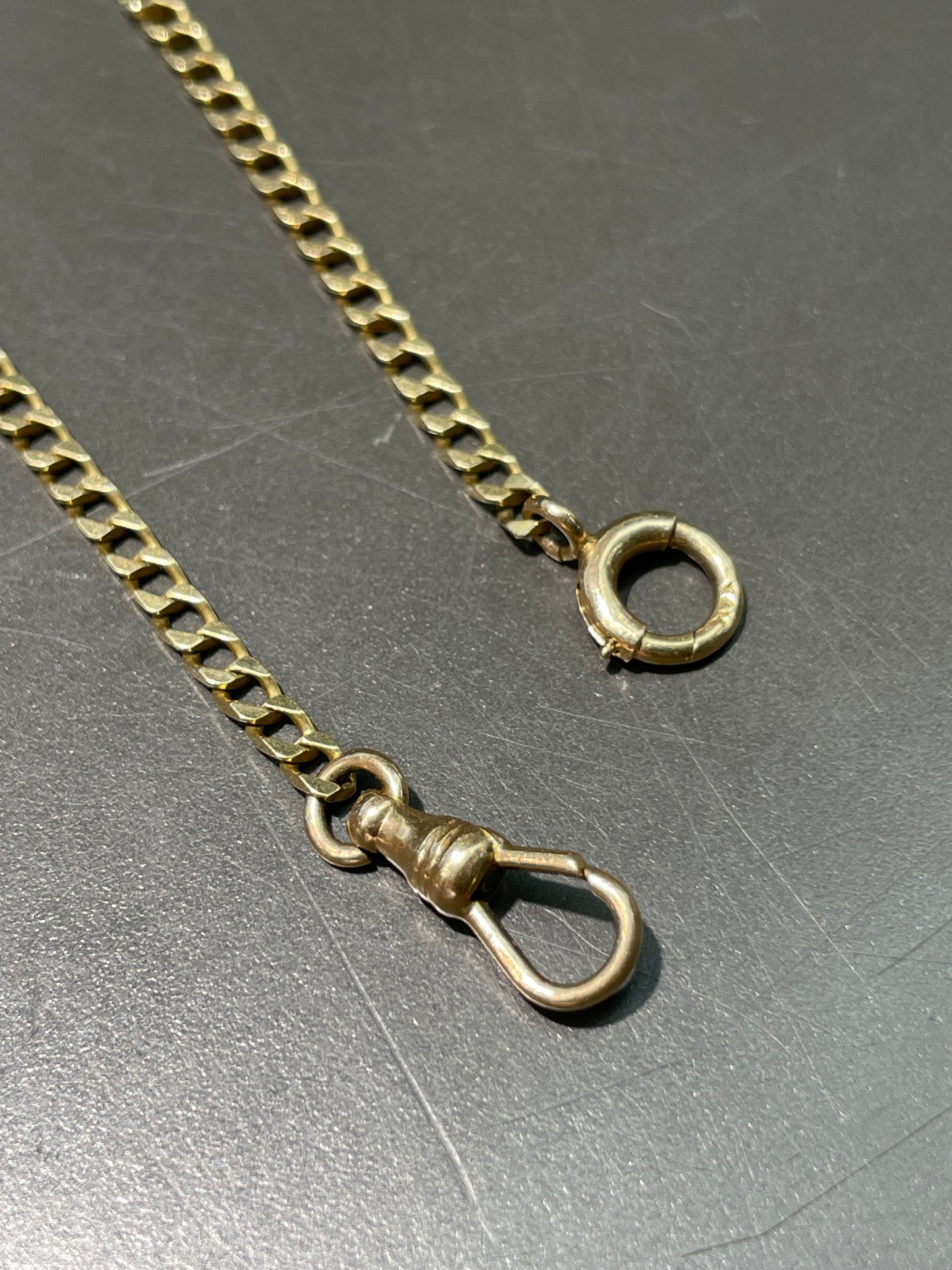 Vintage 14K Gold Curblink Watch Chain Necklace
