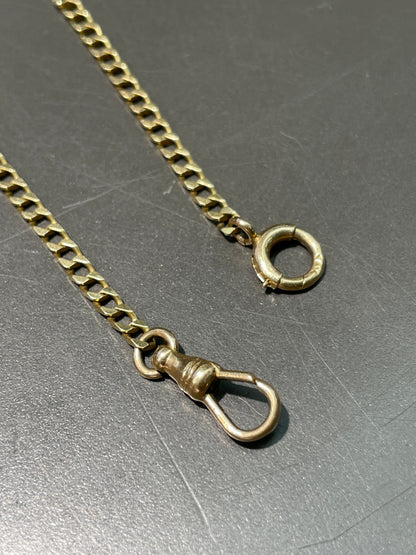 Vintage 14K Gold Curblink Watch Chain Necklace