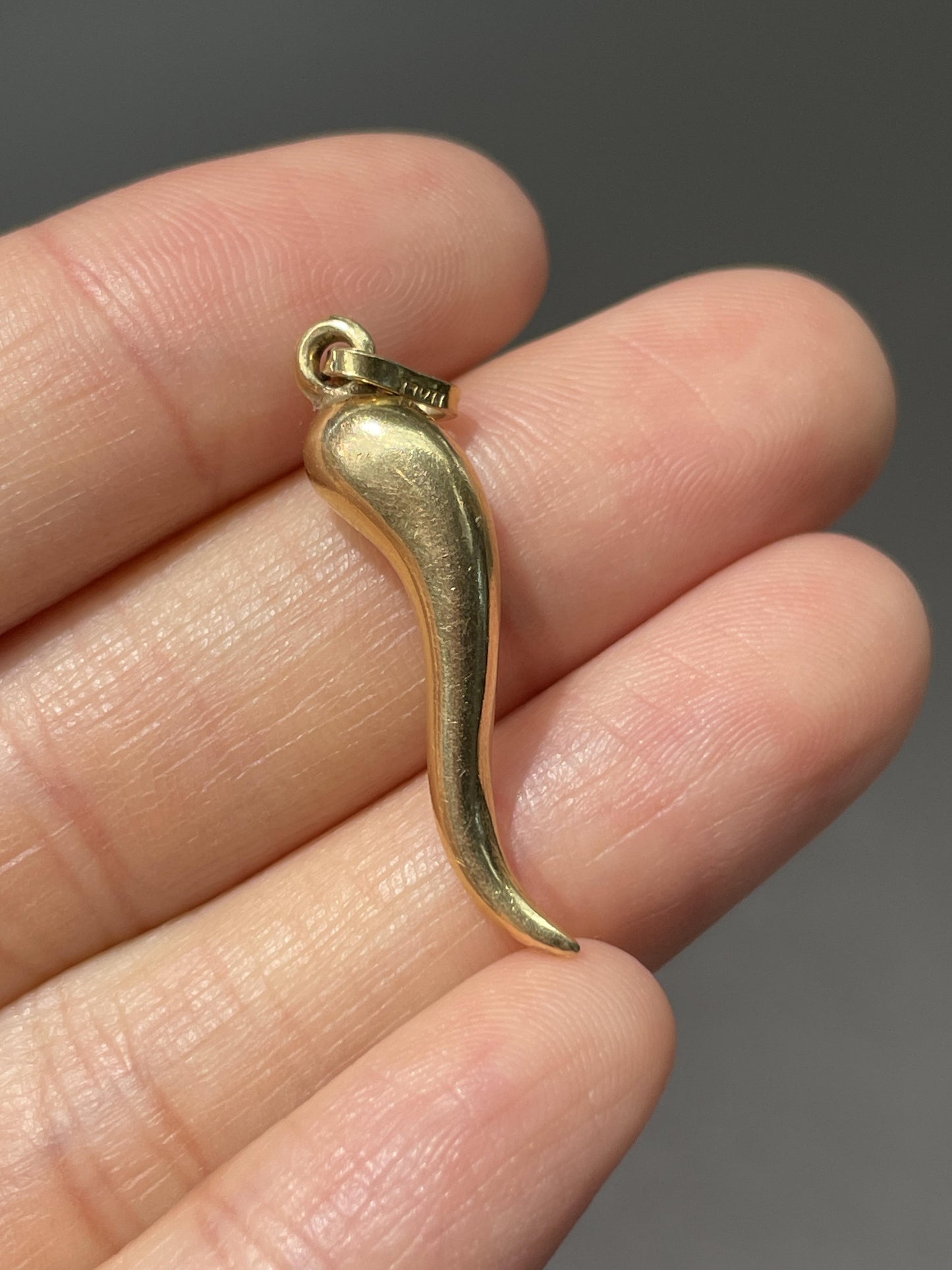 Vintage 14K Gold Horn Charm