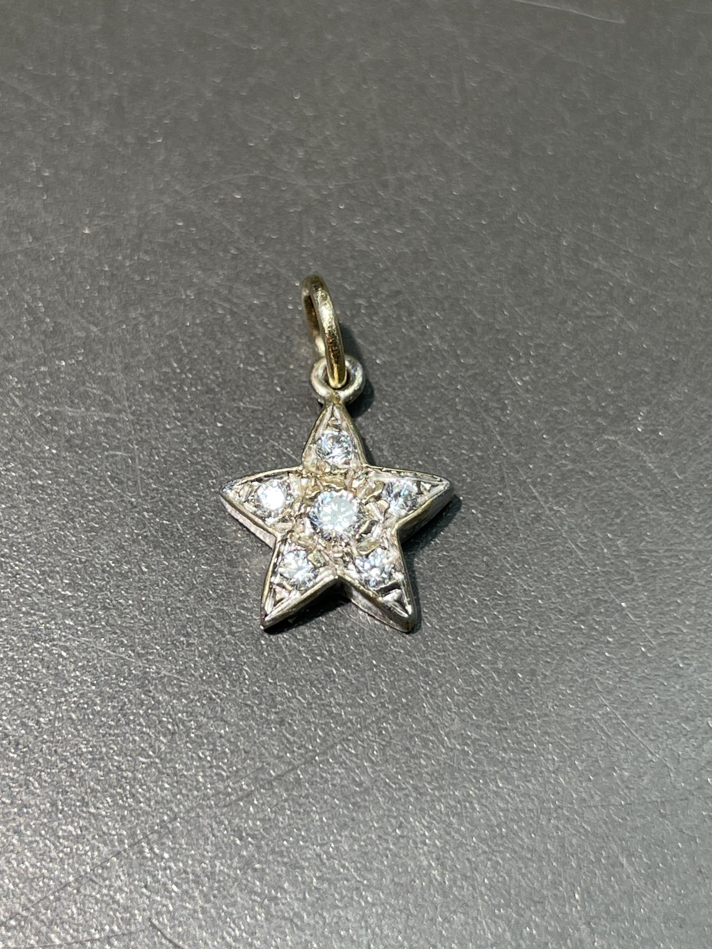 Vintage 14K Gold Diamond Star Charm