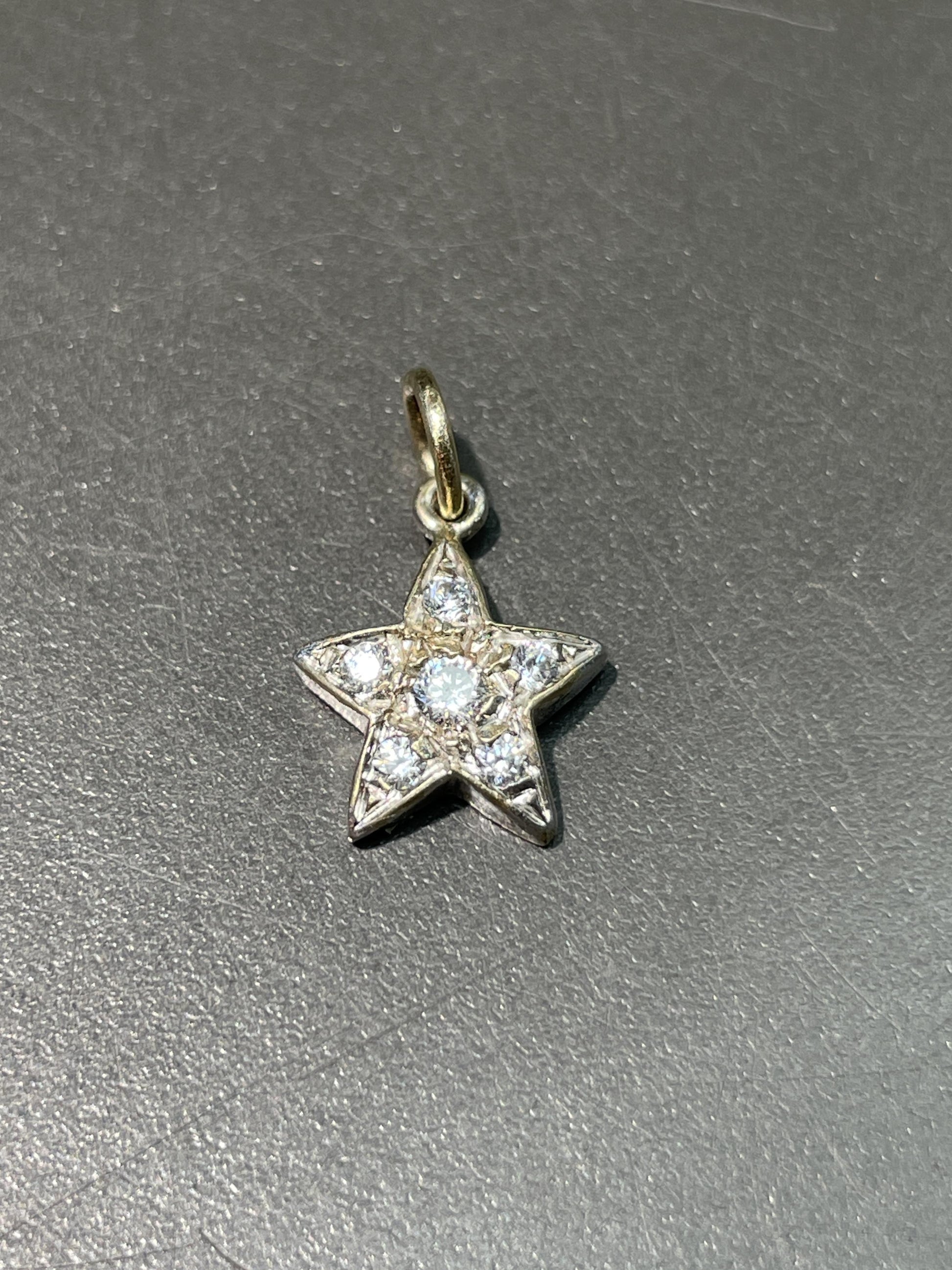 Vintage 14K Gold Diamond Star Charm