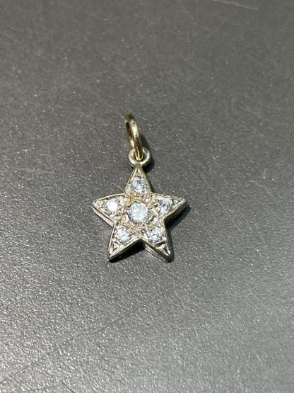Vintage 14K Gold Diamond Star Charm