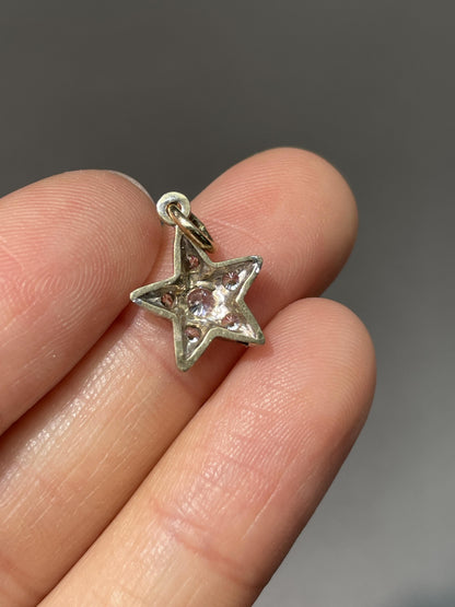 Vintage 14K Gold Diamond Star Charm