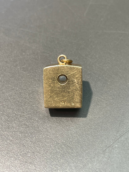 Vintage 14K Yellow Gold Stanhope Microphone Television Charm Pendant