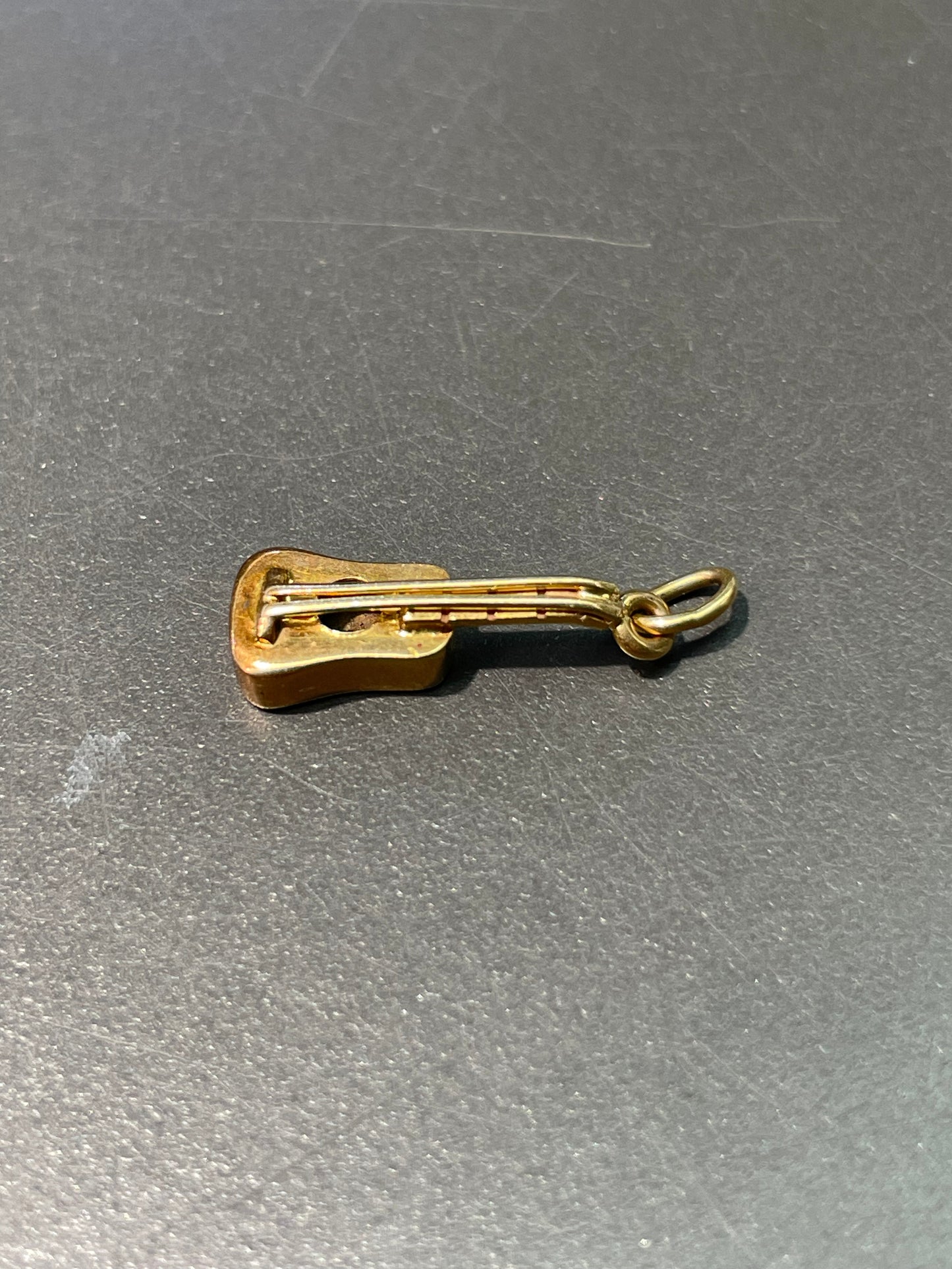 Vintage 18K Yellow Gold Guitar Charm Pendant