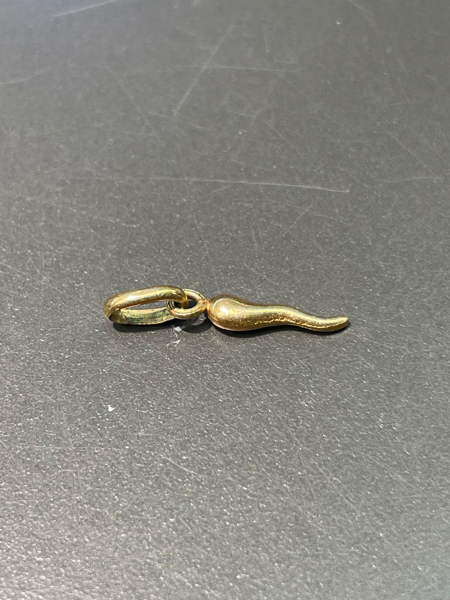 Vintage 14K Yellow Gold Mini Horn Charm Pendant