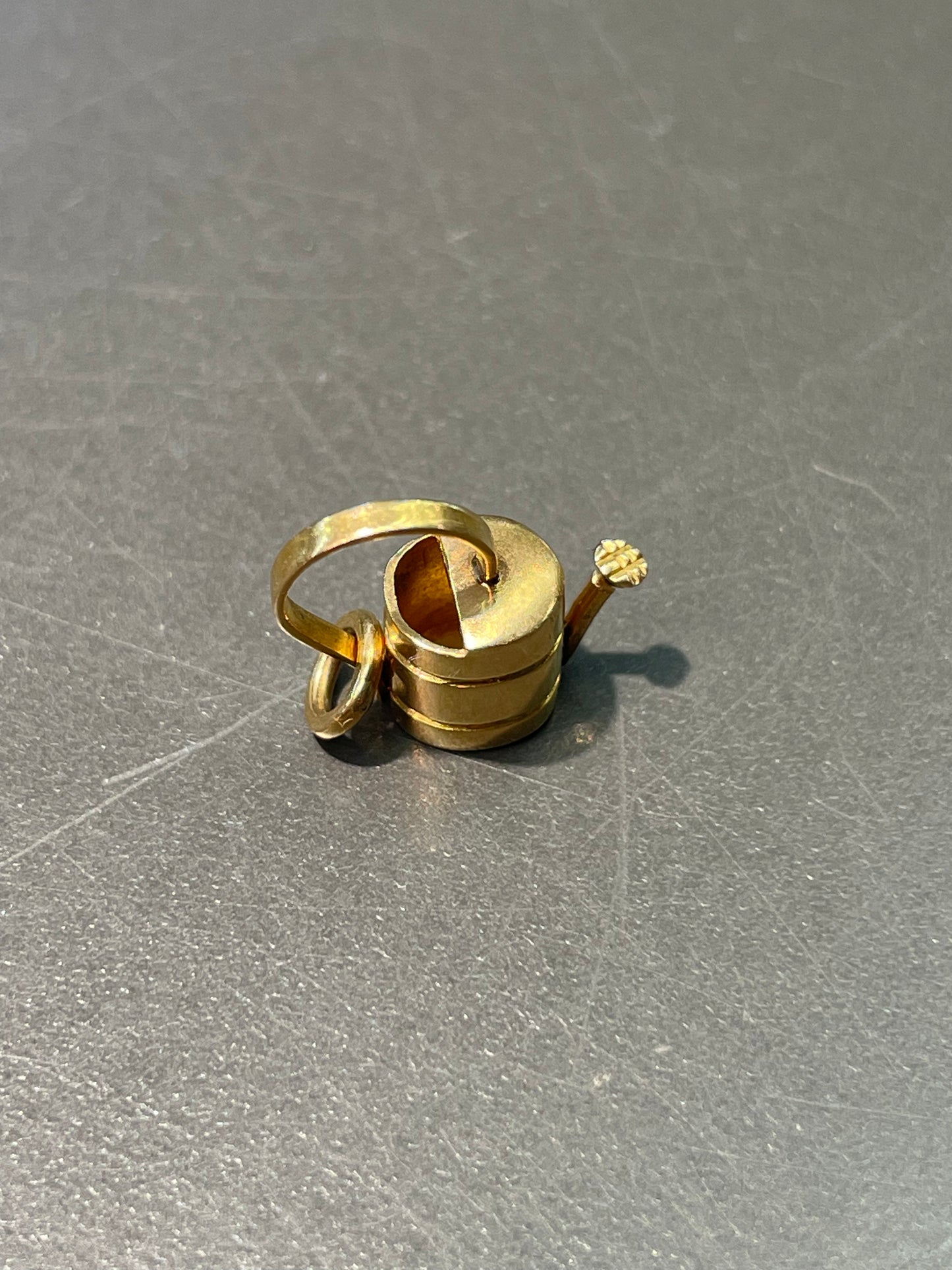 Vintage 18K Yellow Gold Gardening Water Pot Charm Pendant