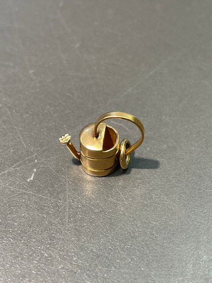Vintage 18K Yellow Gold Gardening Water Pot Charm Pendant