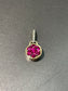 14K Yellow Gold Ruby Cluster Diamond Charm Pendant