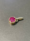 14K Yellow Gold Ruby Cluster Diamond Charm Pendant