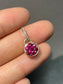 14K Yellow Gold Ruby Cluster Diamond Charm Pendant