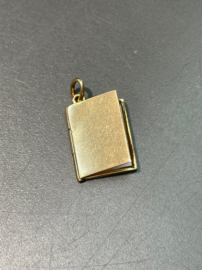 Vintage 18K Yellow Gold Articulated Notebook Charm Pendant