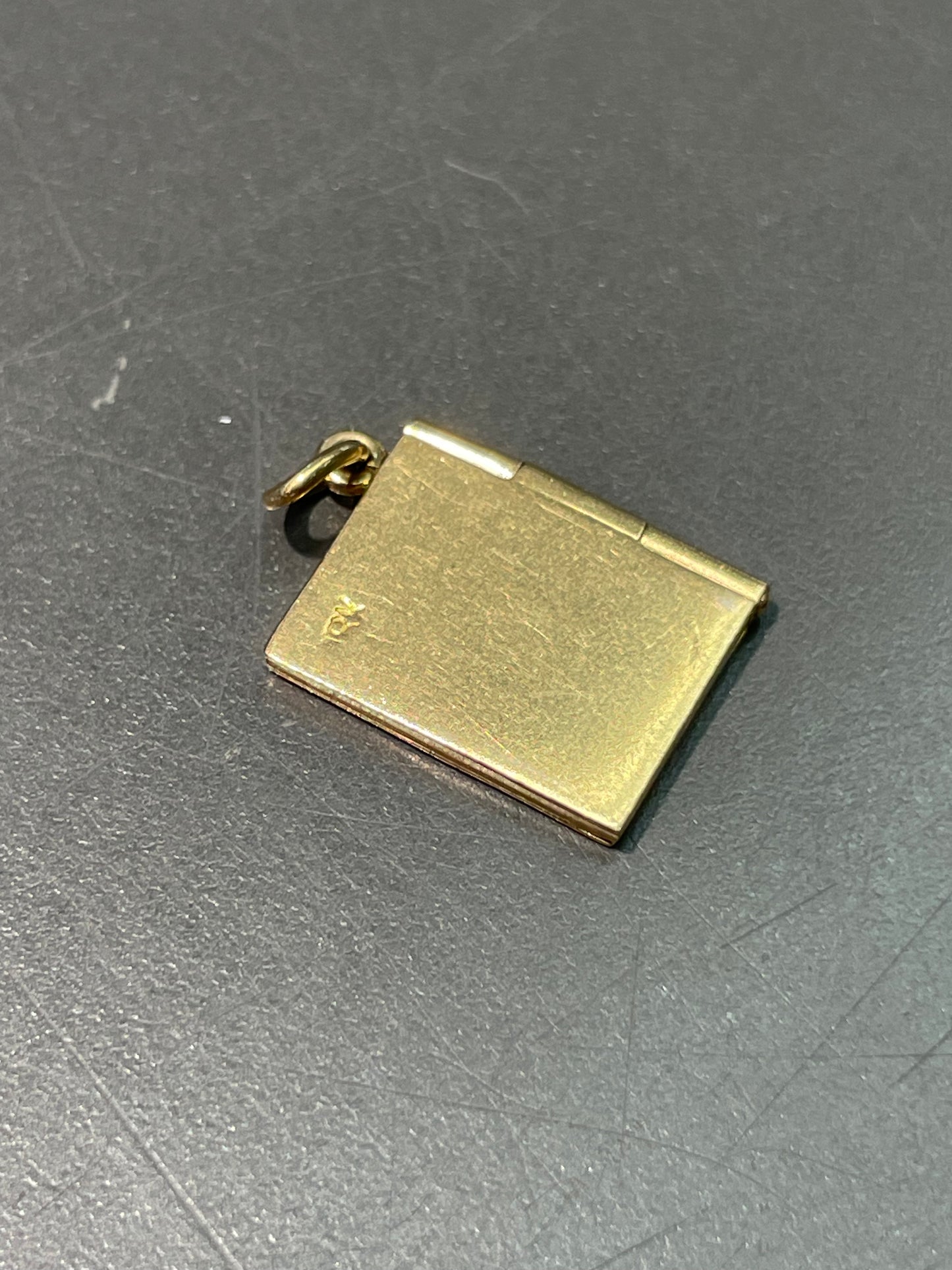 Vintage 18K Yellow Gold Articulated Notebook Charm Pendant