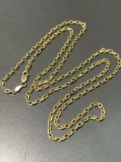 14K Yellow Gold 2.5 mm Cable Link Chain Necklace 23.5 inch