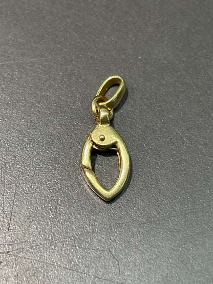 Vintage 14K Yellow Gold Elongated Carabiner Charm Holder